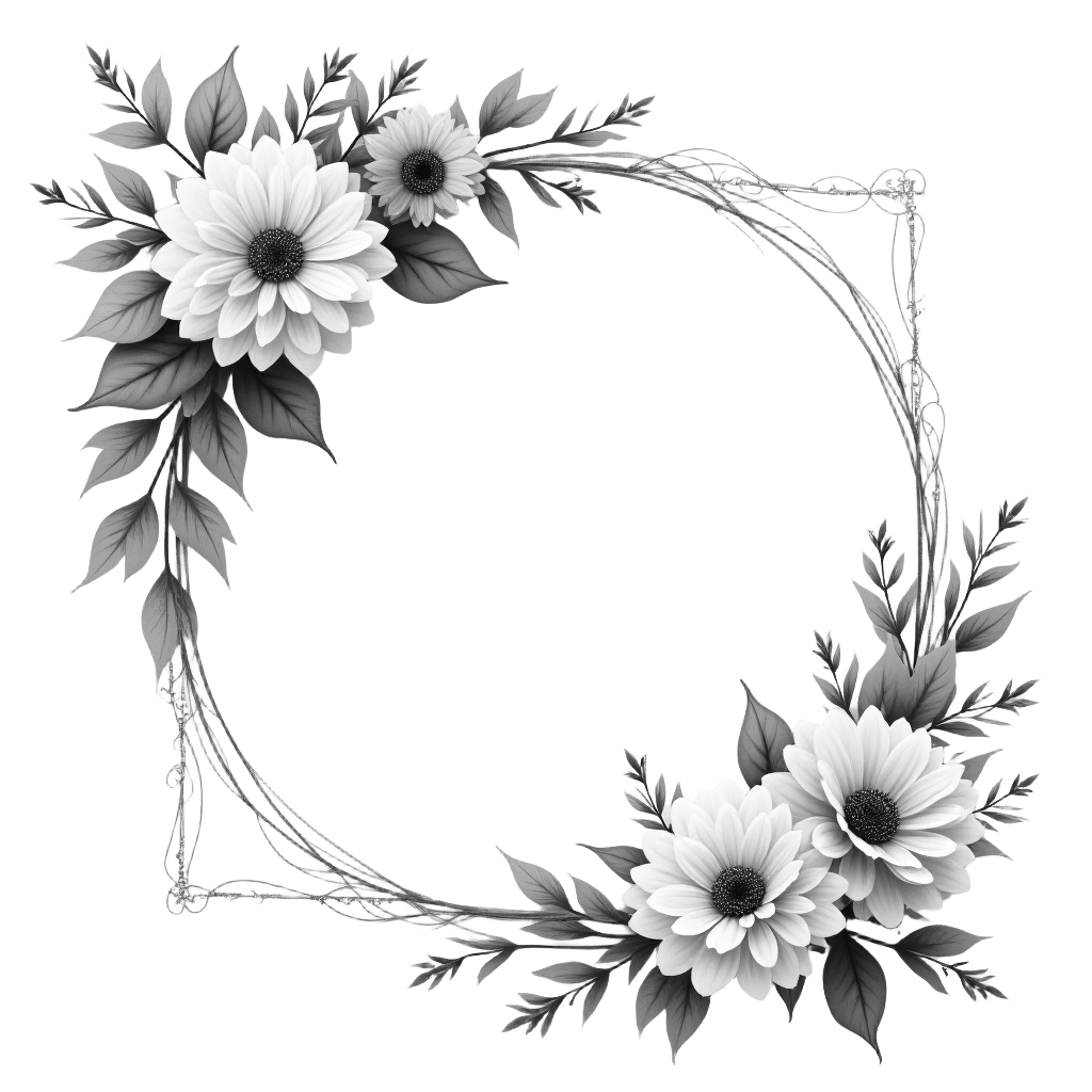 Monochrome Floral Frame